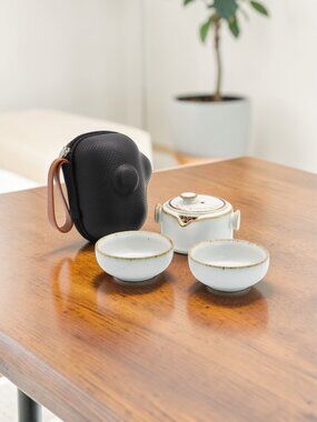 Chinese Ceramic Travel Tea Set For 2